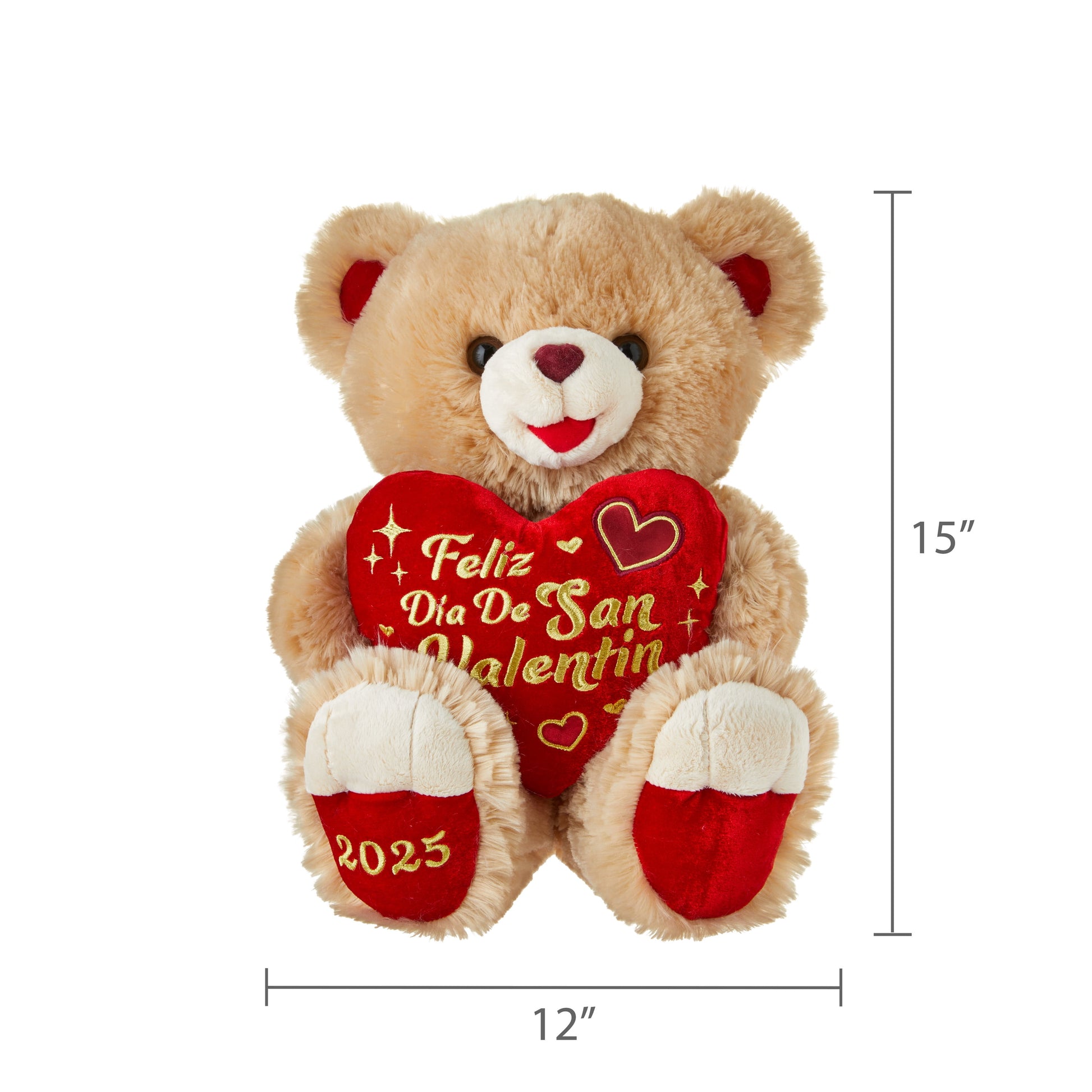 Valentine'S Day 2025 Sweetheart Teddy Plush, Spanish, Brown, by