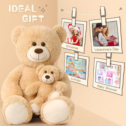 39" Giant Teddy Bear Mommy and Baby Soft Plush Bear Stuffed Animal