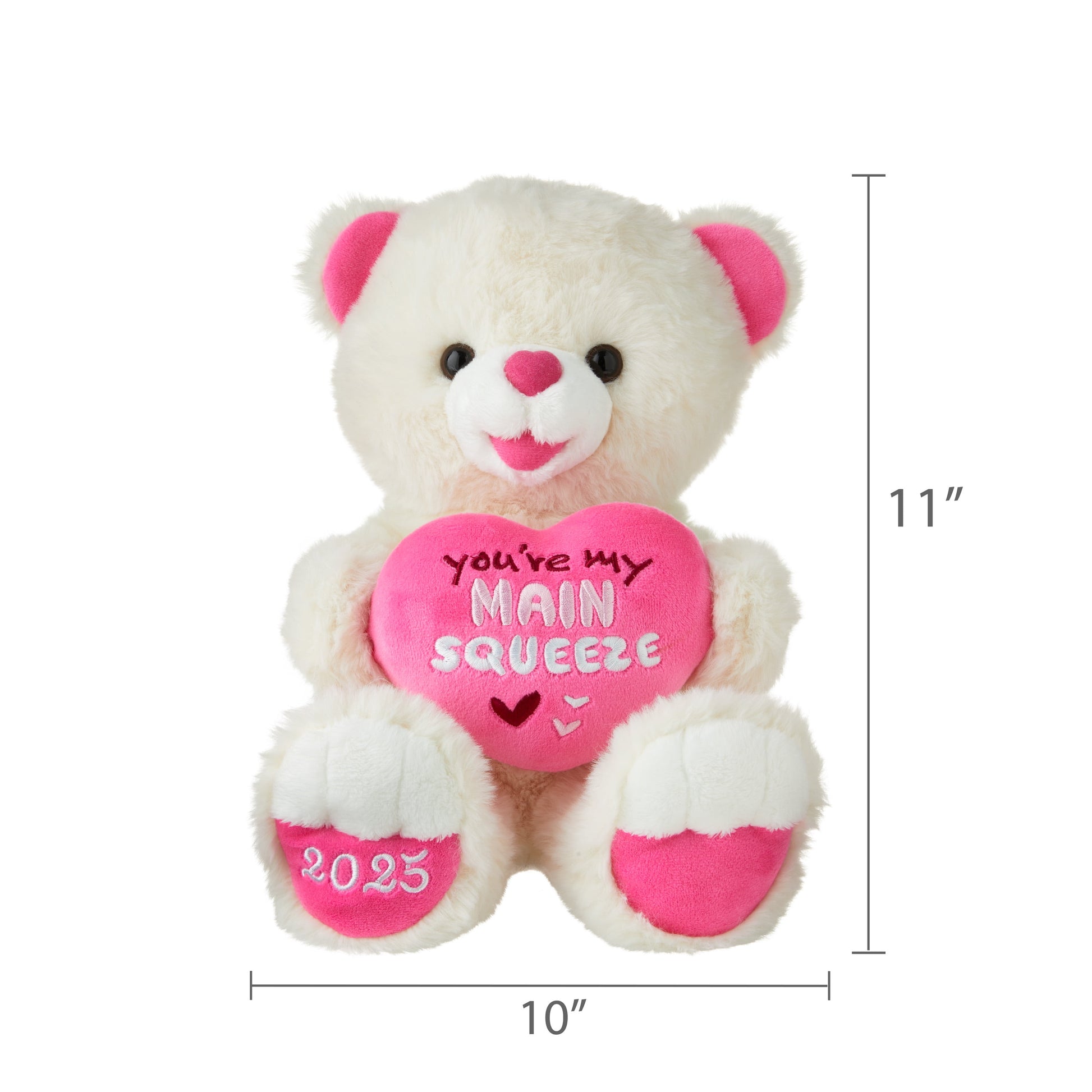 Valentine'S Day 2025 Sweetheart Teddy Plush, Cream and Pink, by