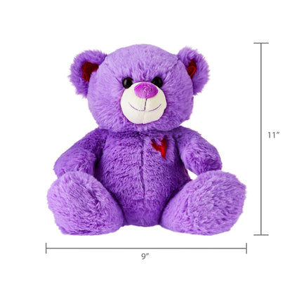 Valentine'S Day Sitting Teddy Bear Plush, Purple, by