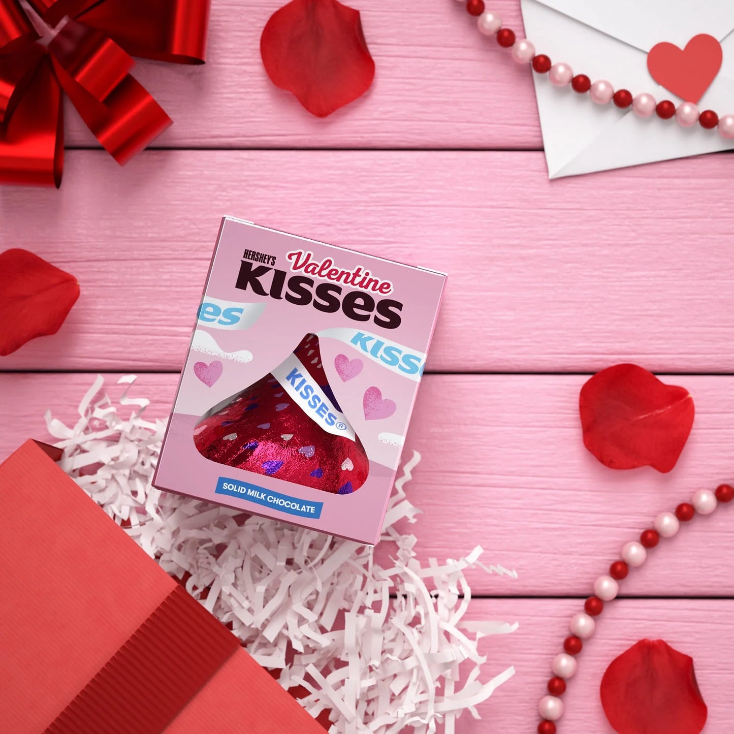 Kisses Solid Milk Chocolate Valentine'S Candy, Gift Box 1.45 Oz