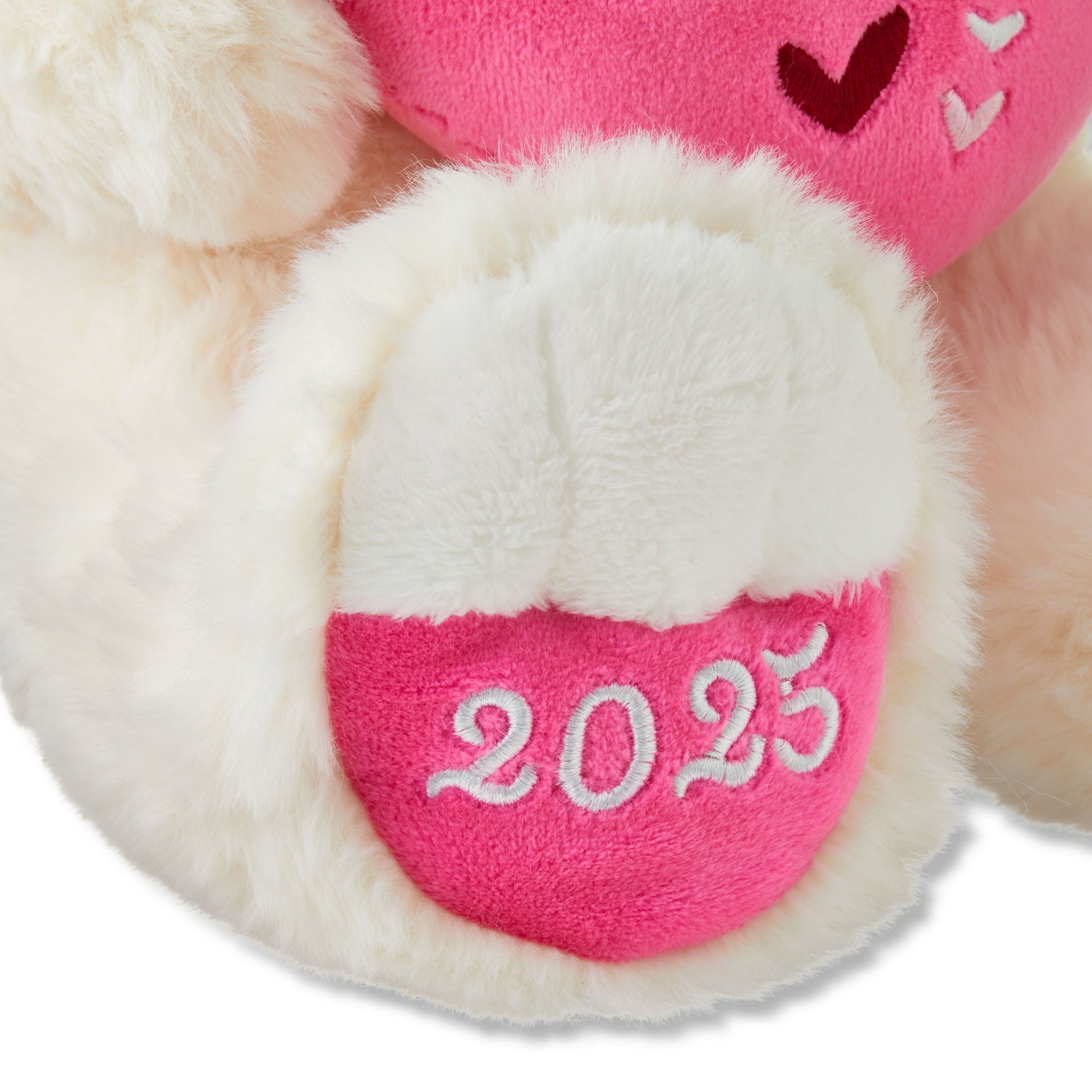 Valentine'S Day 2025 Sweetheart Teddy Plush, Cream and Pink, by