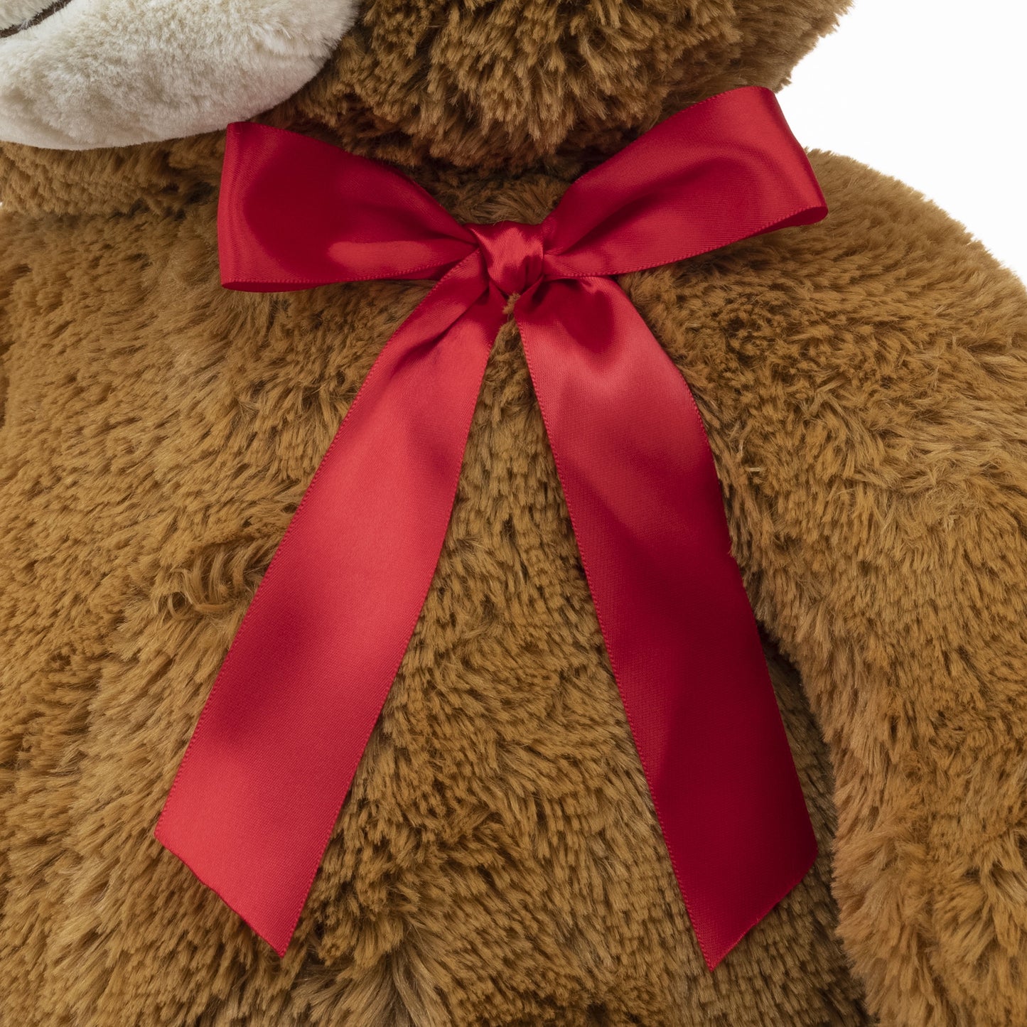 33 Inch Jumbo Plush Brown Bear with Red Ribbon, Child Ages 3 and Up