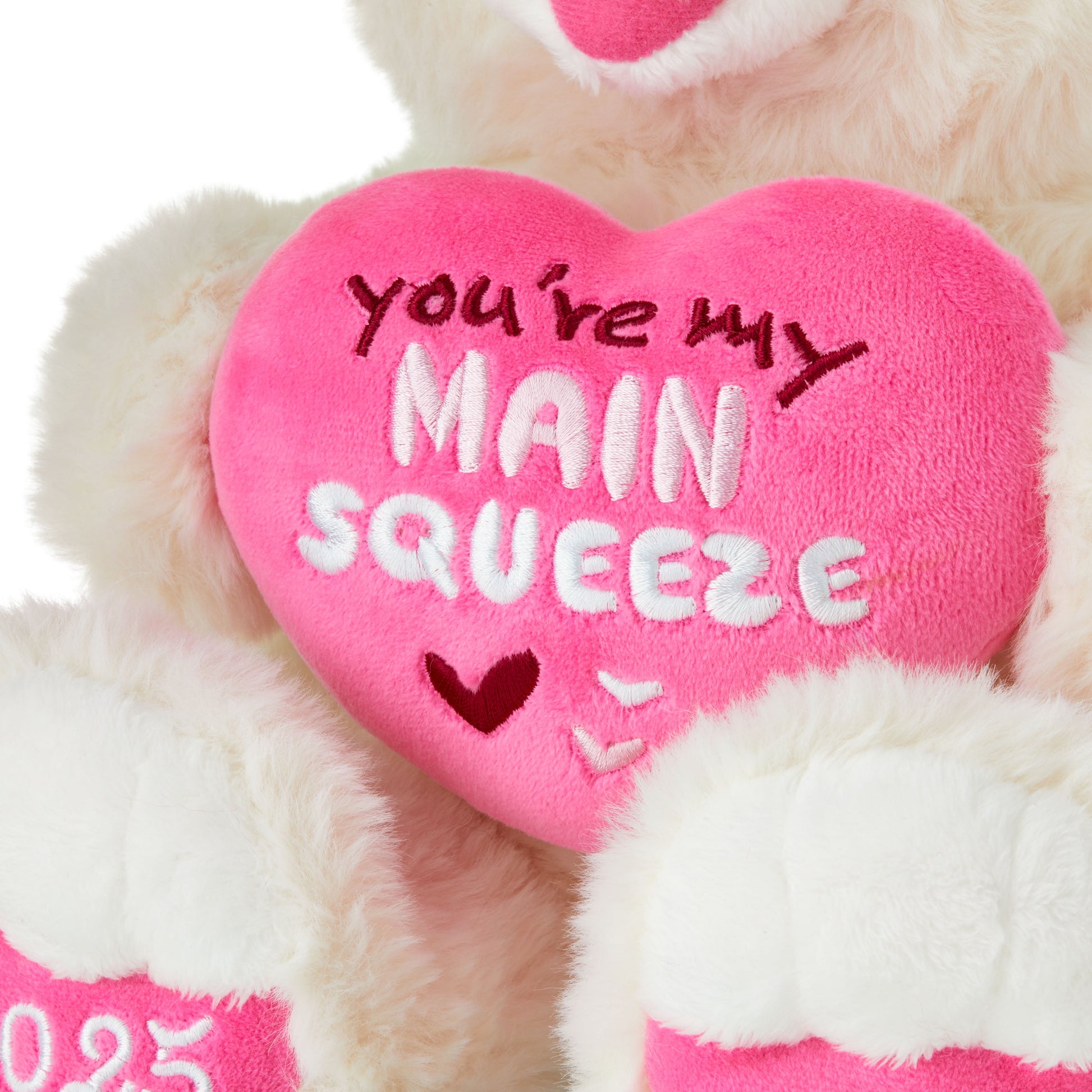 Valentine'S Day 2025 Sweetheart Teddy Plush, Cream and Pink, by