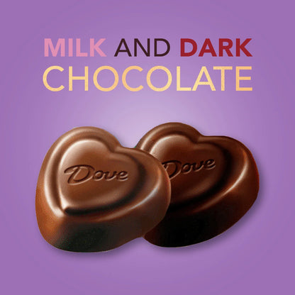 DOVE PROMISES Milk & Dark Chocolate Valentines Day Candy Hearts - 24.2 Oz Bag